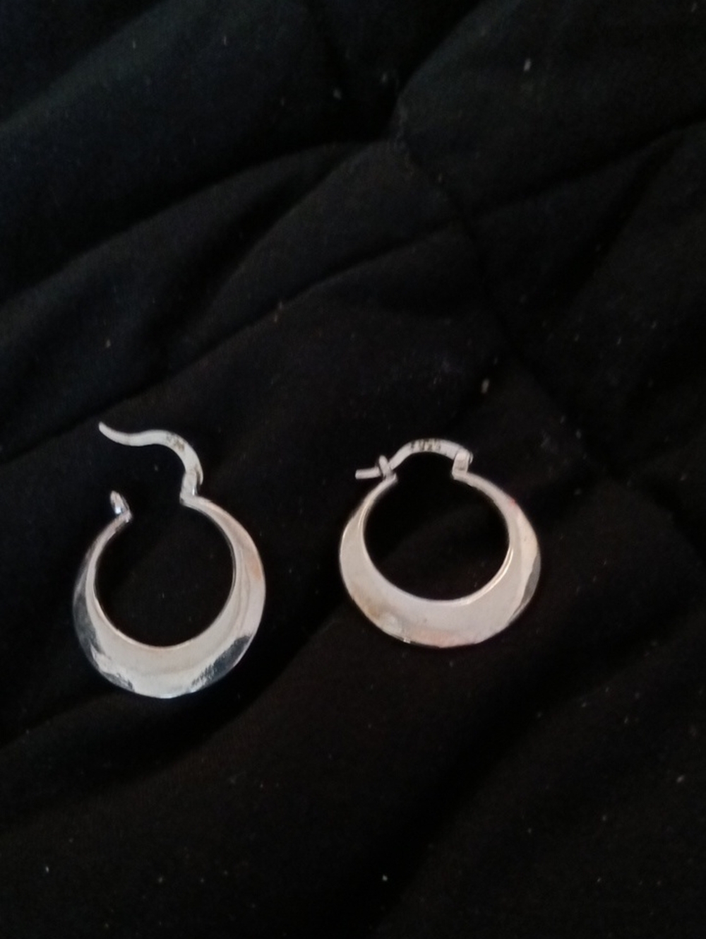 Sterling Silver Crescent Hoop Earrings - Women JewelryMarked 925